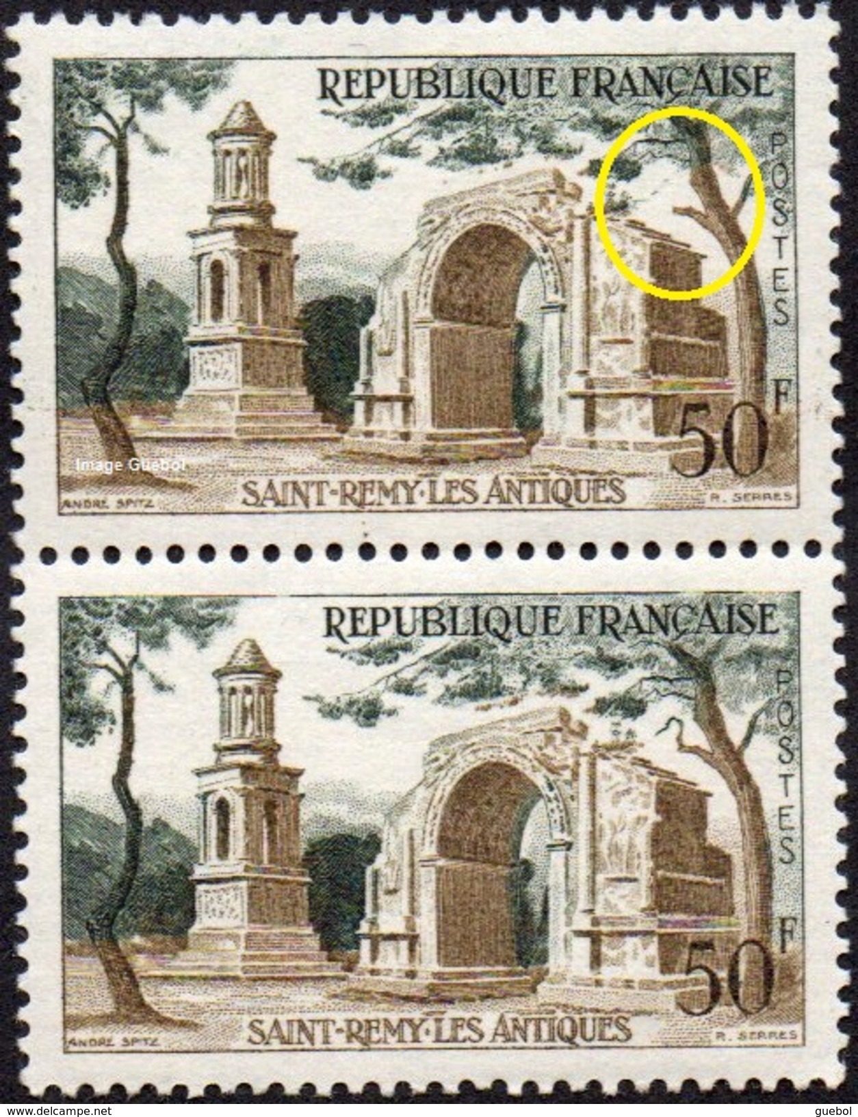 France N° 1130 A ** Variété - Branche Absente - Saint Remy De Provence. Les Antiques - Unused Stamps