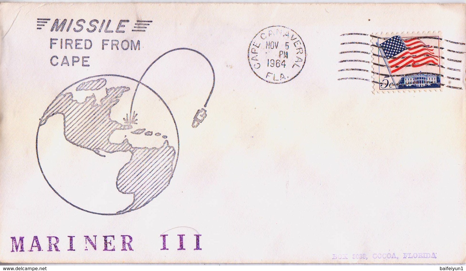 USA 1964 Mariner-3 Satellite  Commemoraitve Cover - America Del Nord