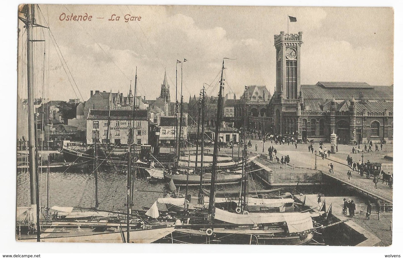 Oostende Het Station Oude Postkaart La Gare CPA Ostende 1908 - Oostende