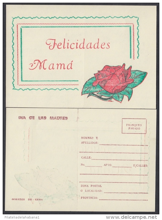 1992-EP-1 CUBA 1992. Ed.AP10. MOTHER DAY SPECIAL DELIVERY. POSTAL STATIONERY. PERIODO ESPECIAL. ROSAS. ROSE. FLOWERS. FL - Covers & Documents