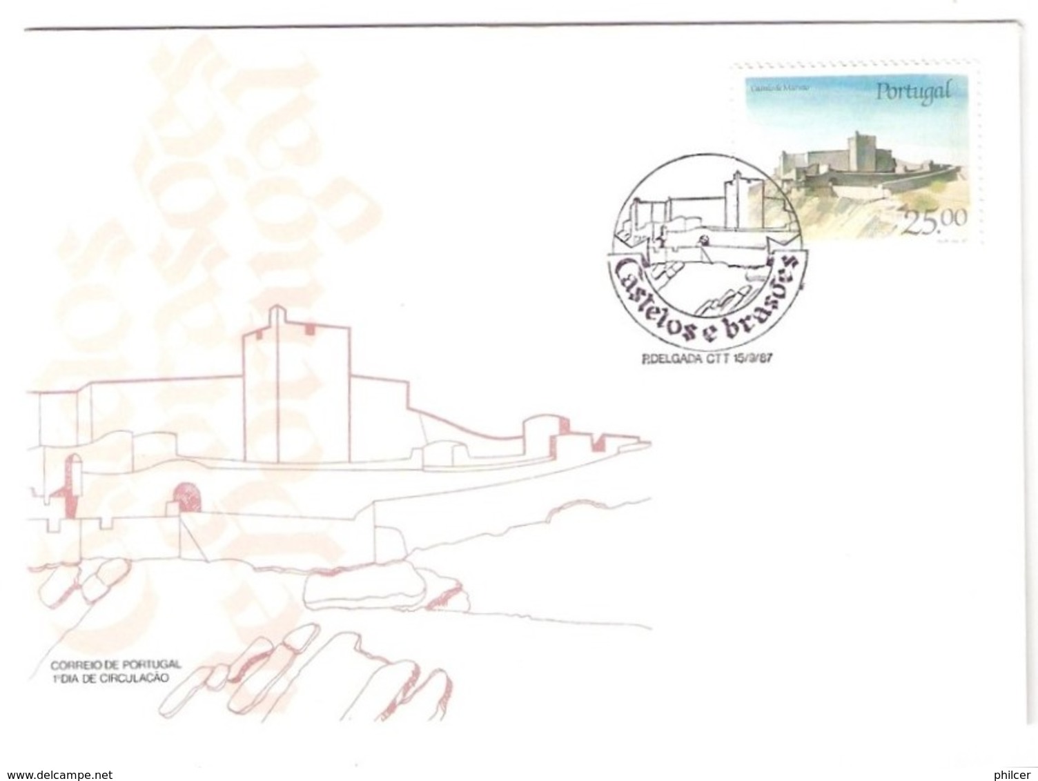 Portugal, 1987, # 1817, FDC Castelos E Brasões De Portugal - FDC