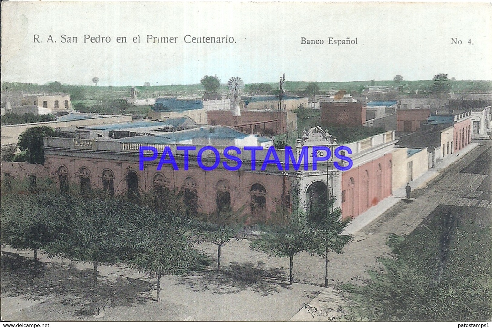 95077 ARGENTINA SAN PEDRO BS AS 1º CENTENARIO BANK BANCO ESPAÑOL VISTA PARCIAL POSTAL POSTCARD - Argentina