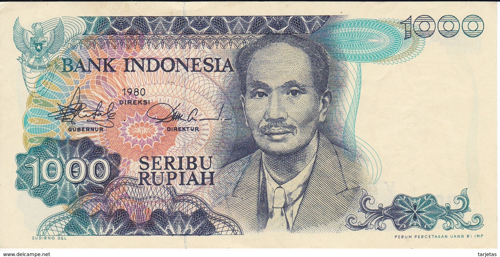 BILLETE DE INDONESIA DE 1000 RUPIAH DEL AÑO 1980   (BANKNOTE) - Indonesia