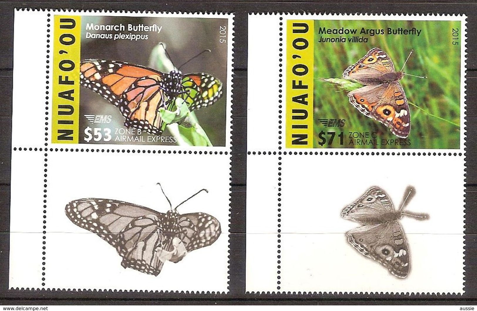 Tonga Niuafo'ou 2015 Yvertn° PA LP 7-8 *** MNH Cote 190 Euro Faune Papillons Vlinders Butterflies - Tonga (1970-...)