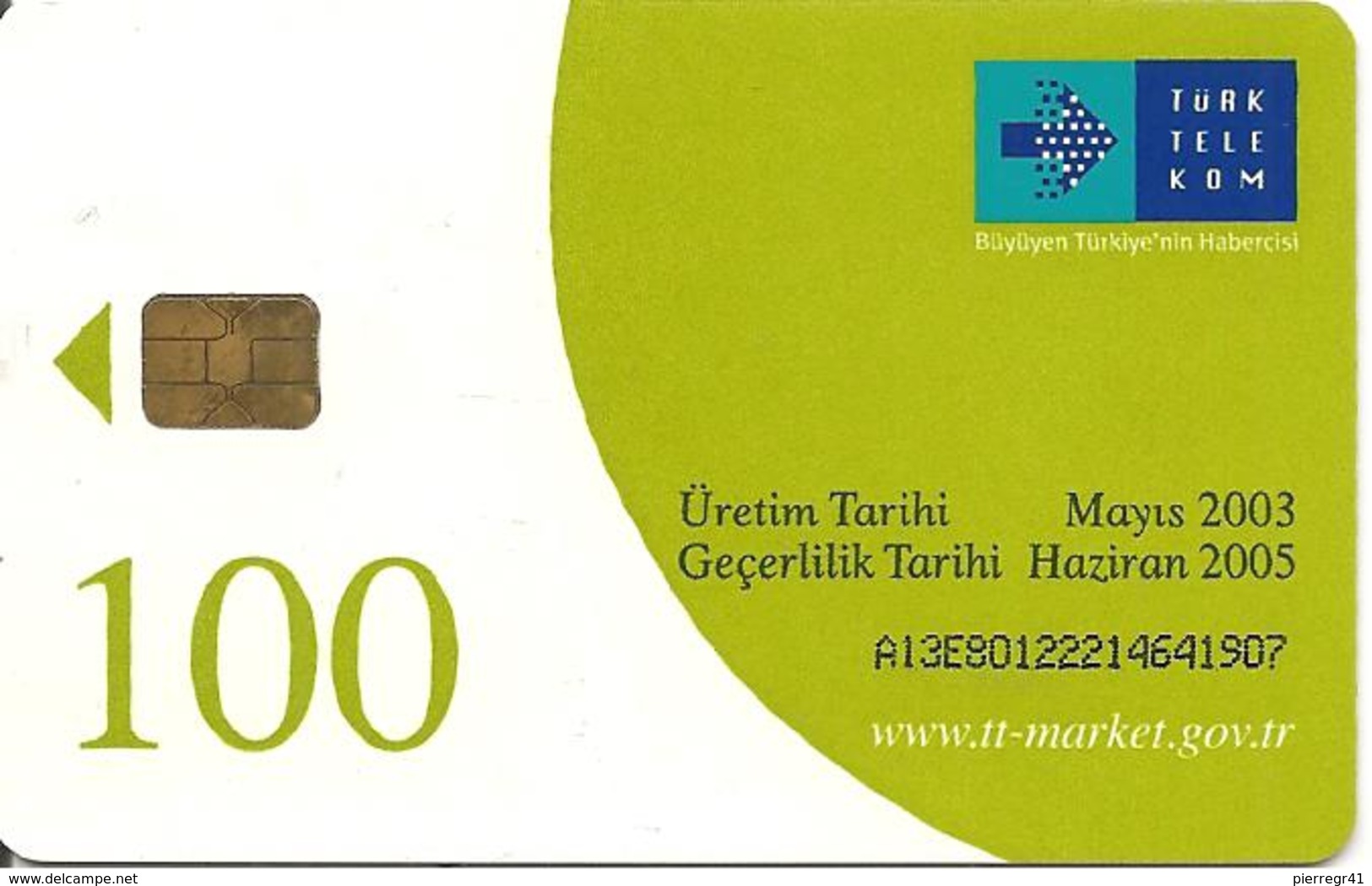 CARTEµ-PUCE-TURQUIE-50U-2003-FLEURS/AUBEPINE ???-TBE-RARE - Flowers