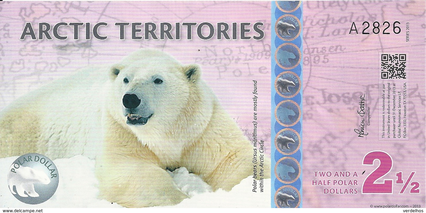 ARCTIC TERRITORIES 2 1/2 POLAR DOLLARS 2013 AUNC - Autres - Amérique