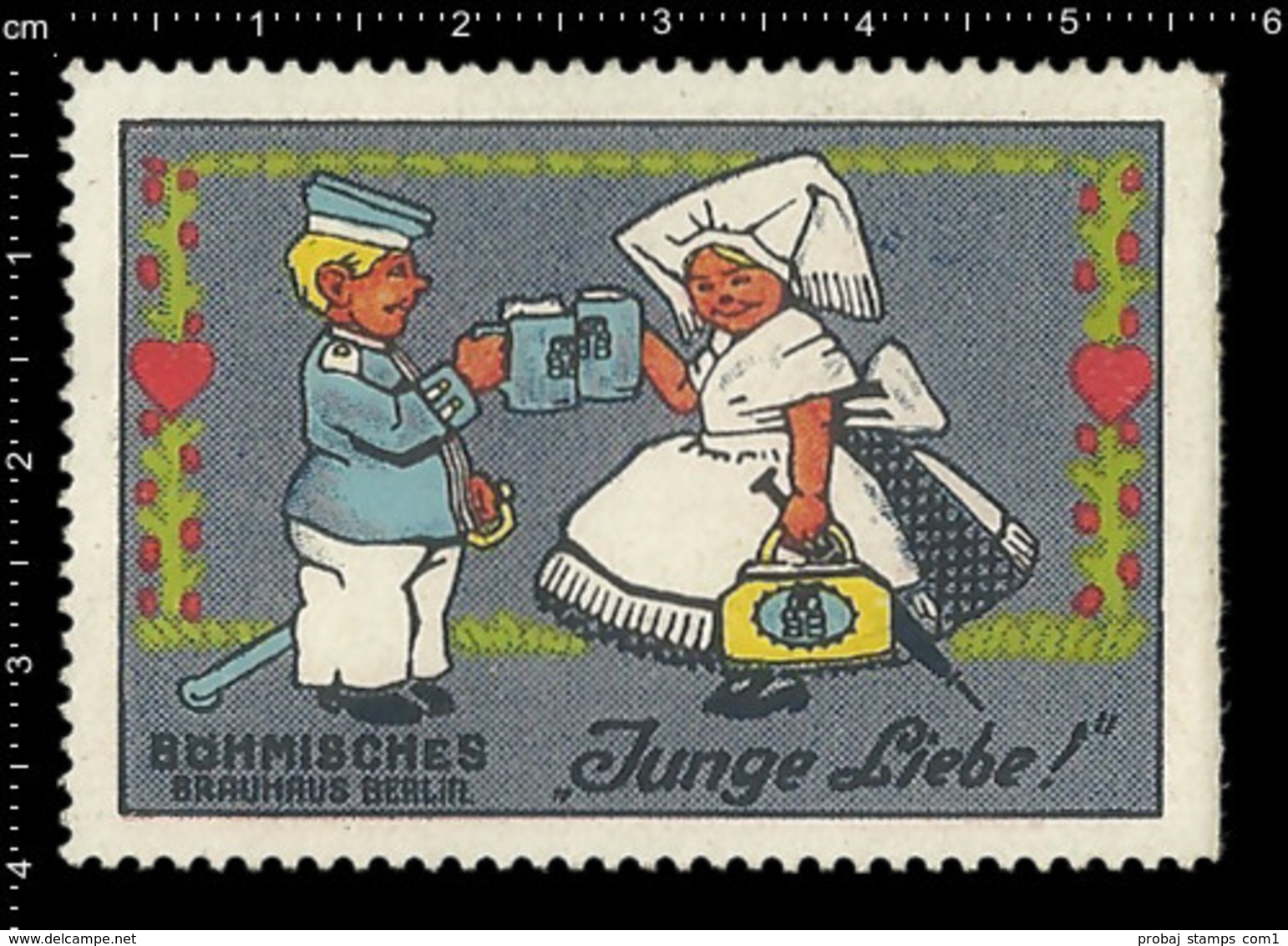 Old German Poster Stamp Cinderella Reklamemarke Vignette Erinnofili Publicité Brauerei Brauhaus Bier Bräu Brewery Beer - Beers