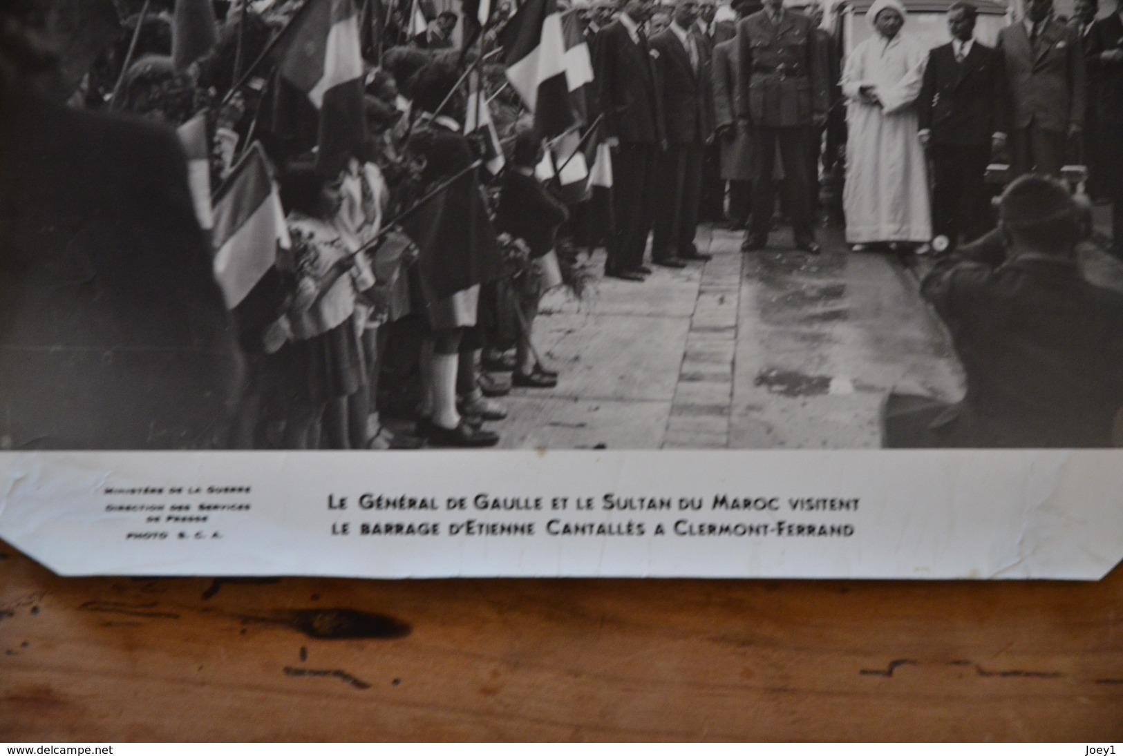 Photo Du Ministère De La Guerre SCA Le Général De Gaulle Et Le Le Sultan Du Maroc En Visite A Clermont Ferrand - Guerre, Militaire
