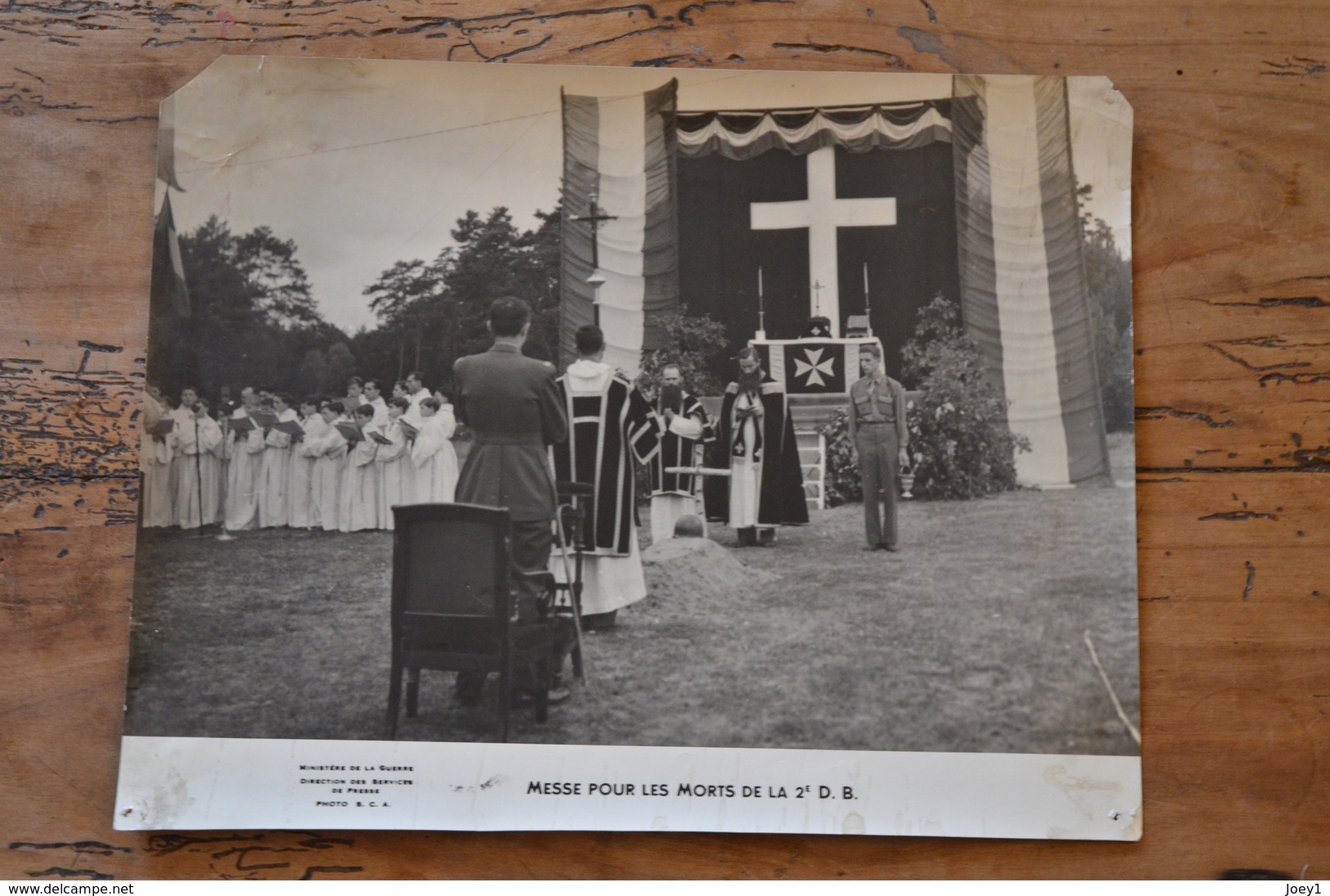 Photo Du Ministère De La Guerre SCA Messe Pour Les Morts De La 2ème DB - Guerre, Militaire