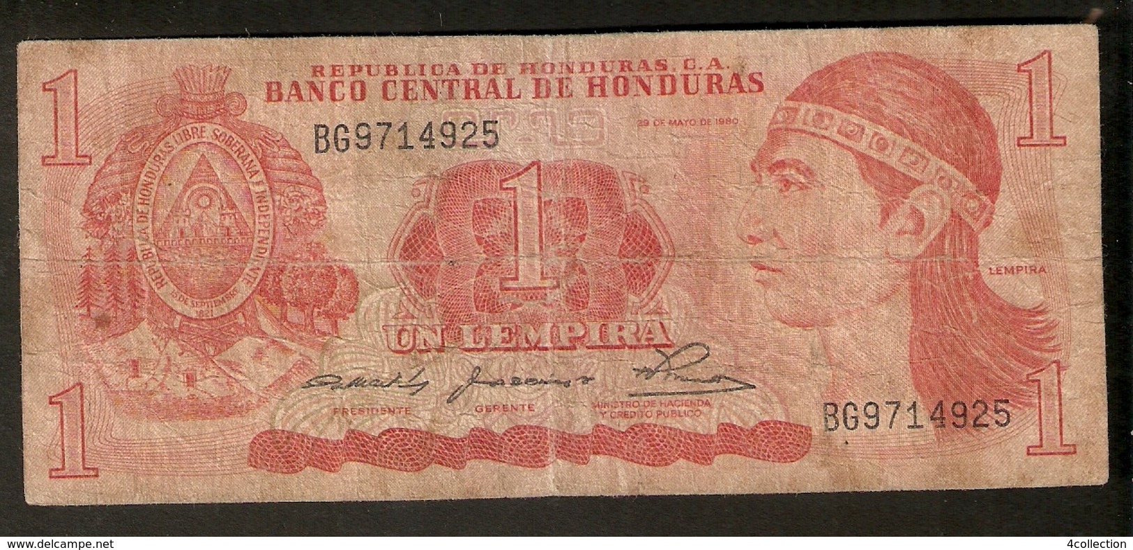 T. Republica De Honduras C.A. 1 Un Lempira Ser. BG9714925 Ruinas De Copan Juego De Pelota V Escalinata - Honduras