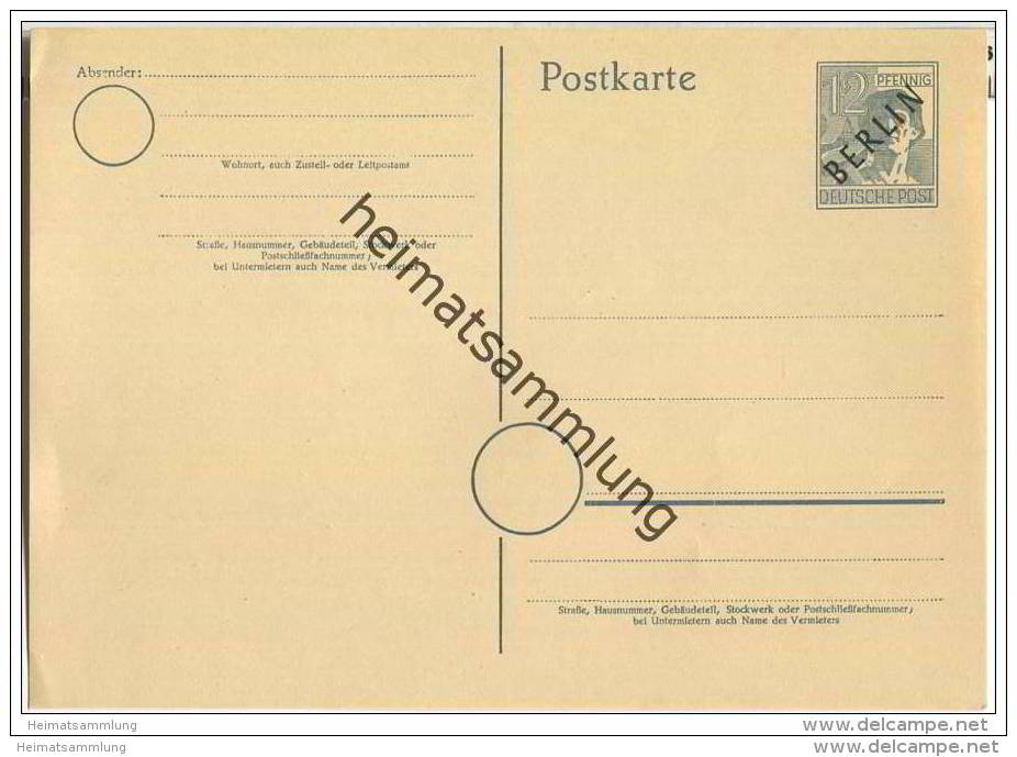 Postkarte Berlin P 2 D - Ungelaufen - Postales - Nuevos