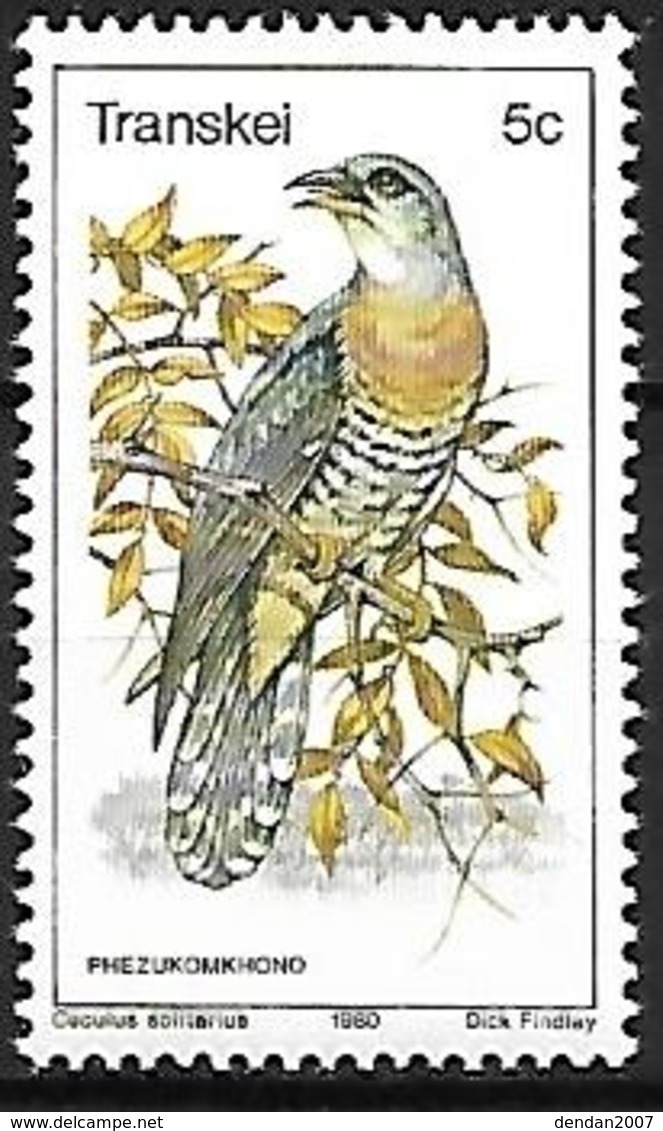 Transkei (South Africa) - 1980 - MNH - Red-chested Cuckoo (Cuculus Solitarius) - Koekoeken En Toerako's