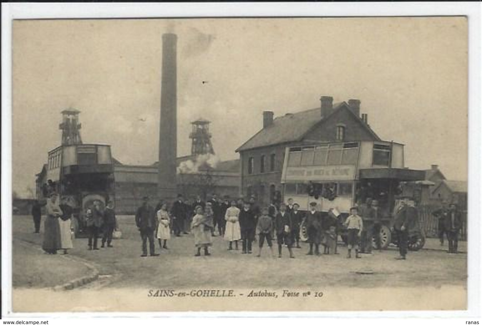 CPA Pas De Calais Sains En GOHELLE Mines Métier Autobus Comagnie Des Mines De Béthune écrite - Otros & Sin Clasificación