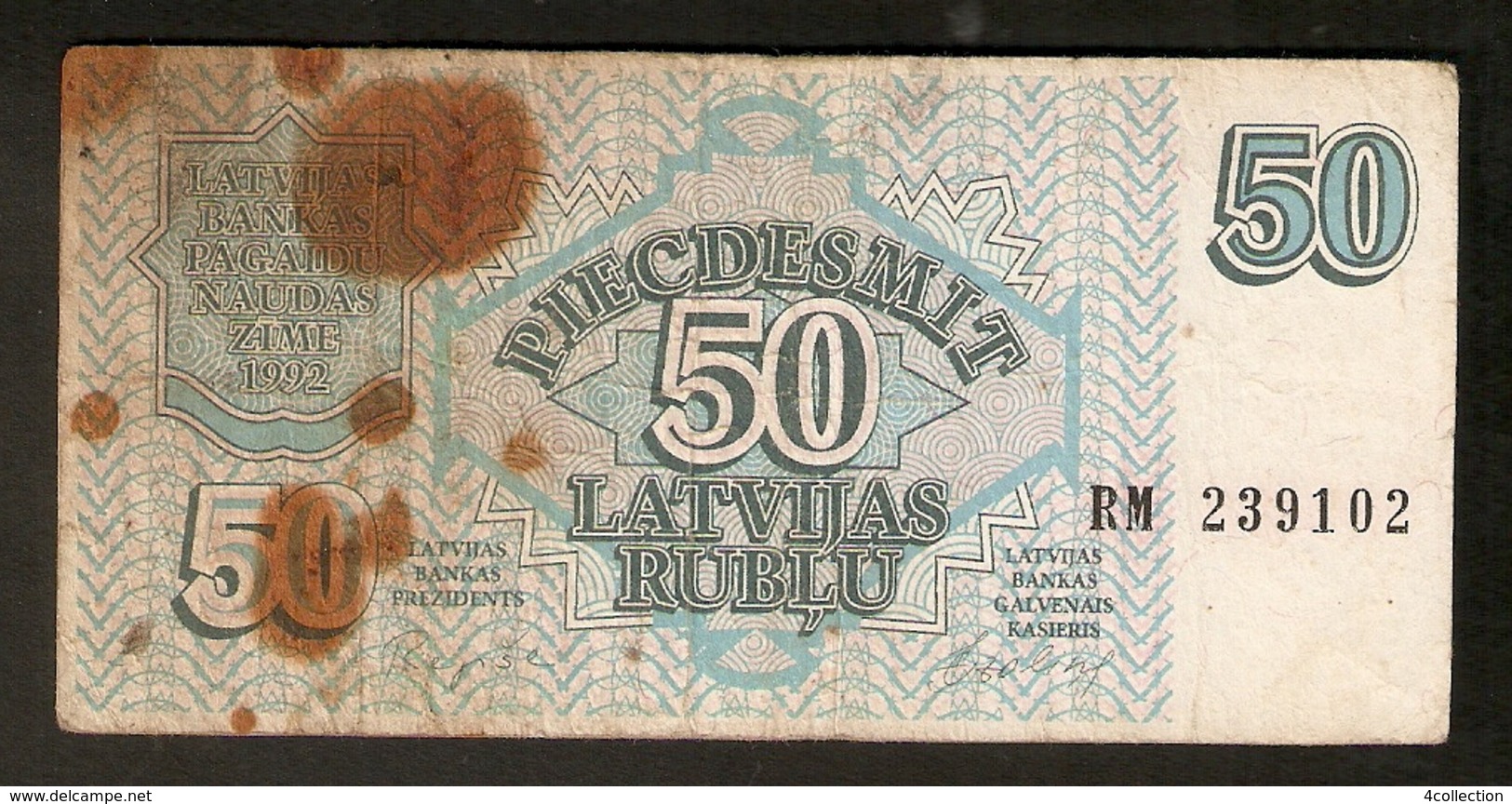 T. Latvia 50 Latvijas Rublu Rubles Rubel 1992 # RM 239102 - Lettonie