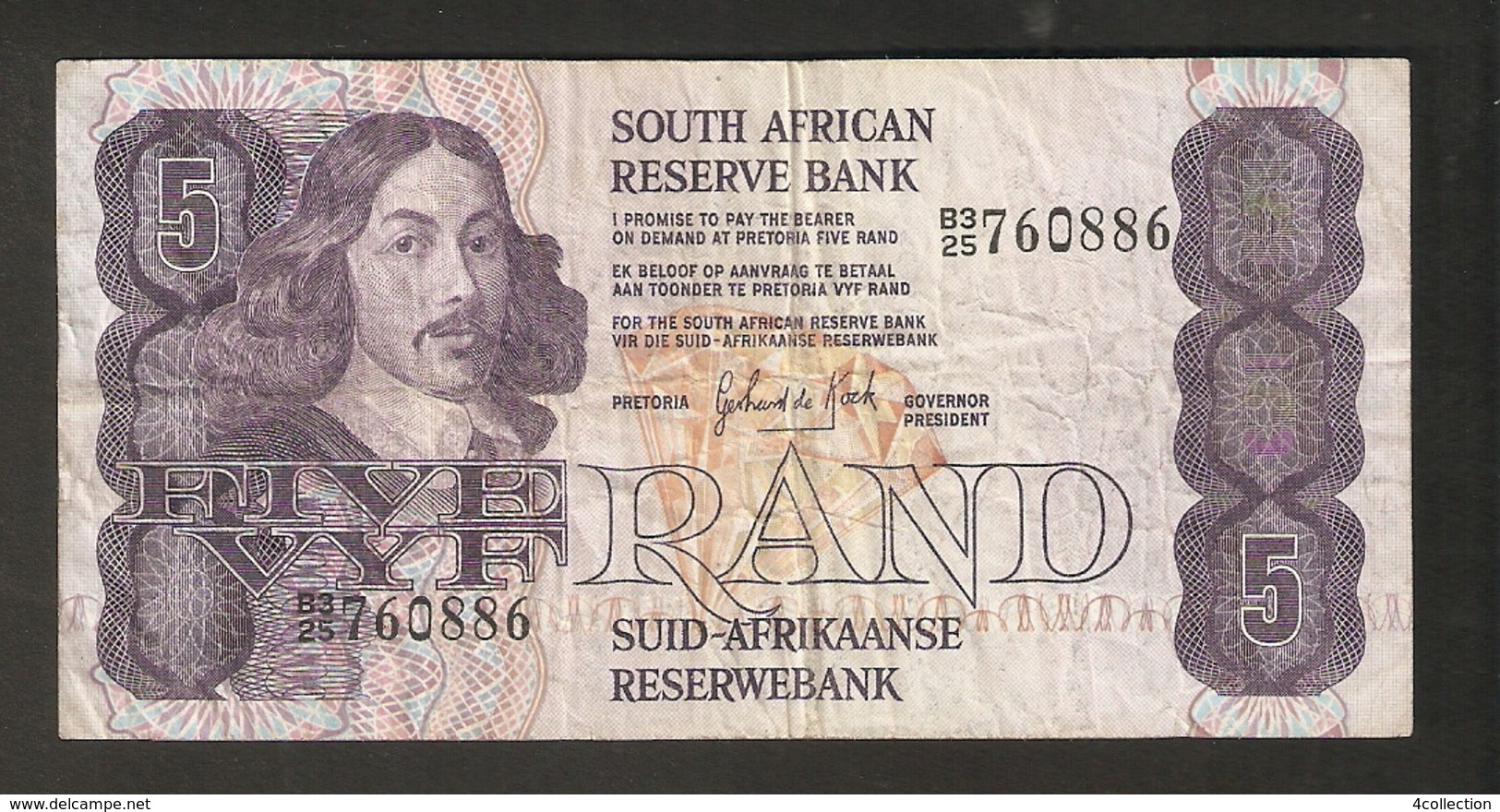 T. South African Reserve Bank Five VYF 5 RAND Suid Afrikaanse # B3 25 760886 - Afrique Du Sud