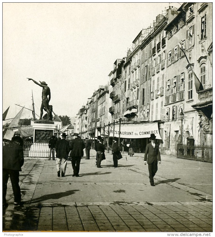 France Toulon Quai Crondstadt Ancienne Photo Stéréo SIP 1900 - Stereo-Photographie