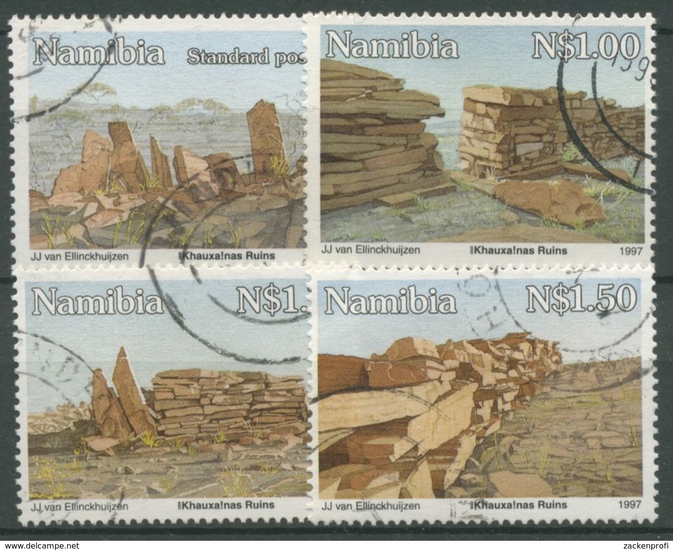 Namibia 1997 Bauwerke Alte Khauxalnas-Ruinen 828/31 Gestempelt - Namibië (1990- ...)