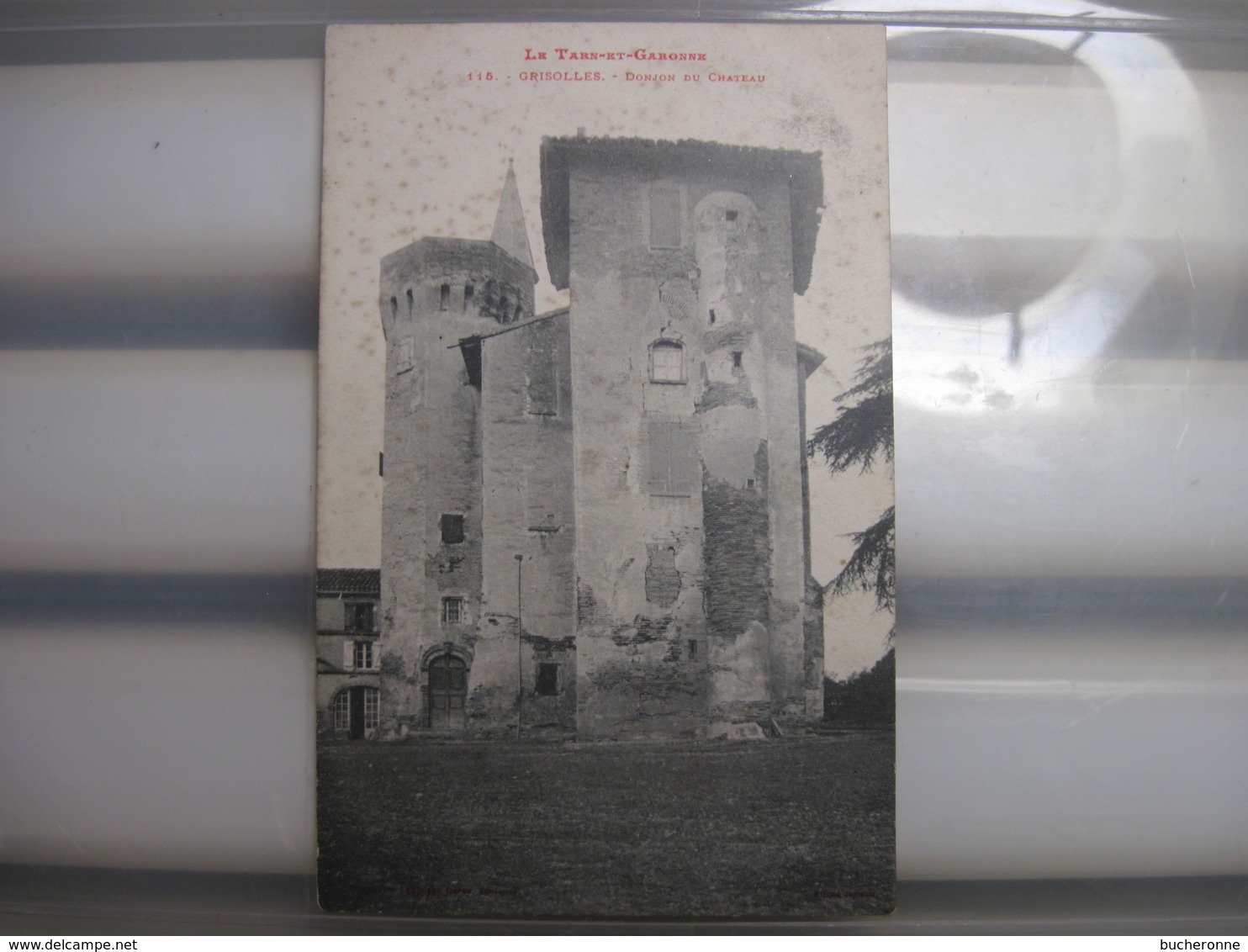 CPA  82 GRISOLLES DONJON DU CHATEAU  LE TARN -et-GARONNE  1904   T.B.E. Taches D'humiditées - Grisolles