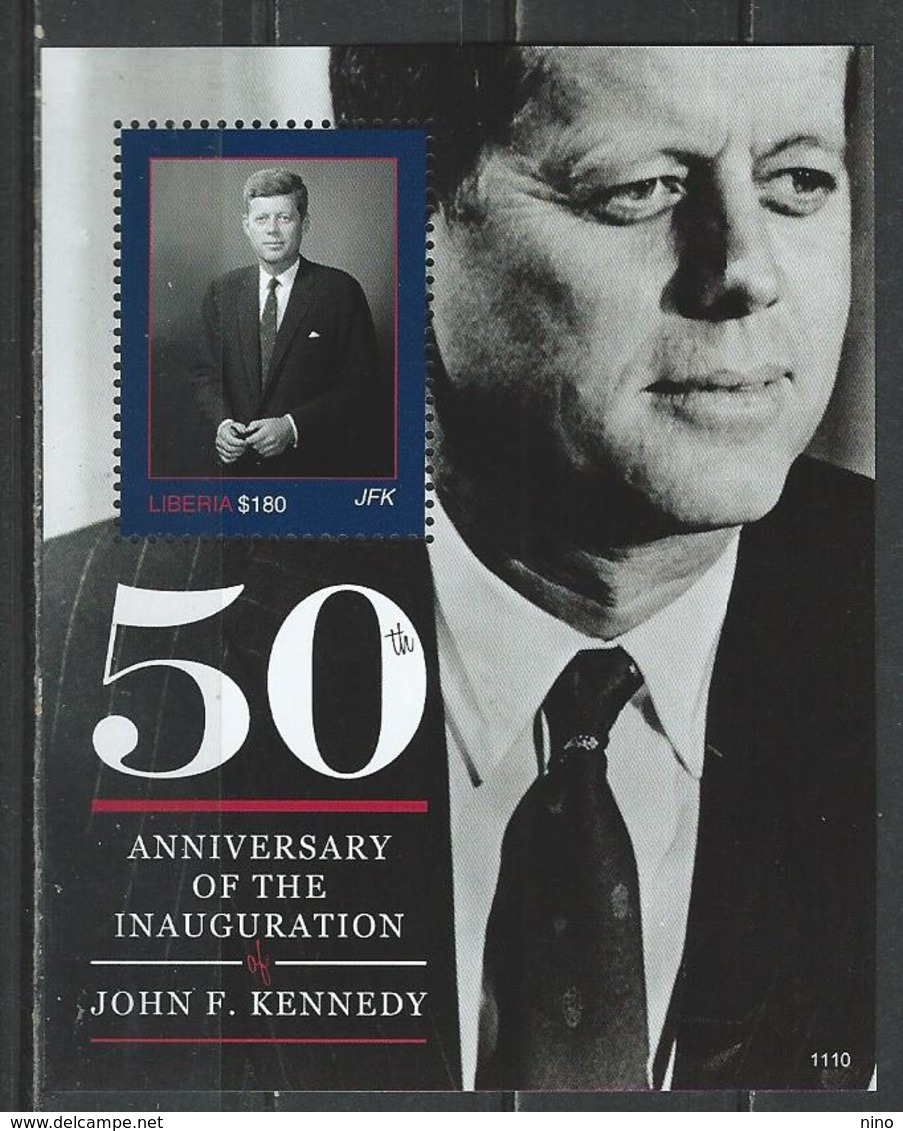 Liberia. Scott # 2709 MNH  S/sheet. 50th Anniv. Of The Inauguration Of President Kennedy. 2011 - Liberia