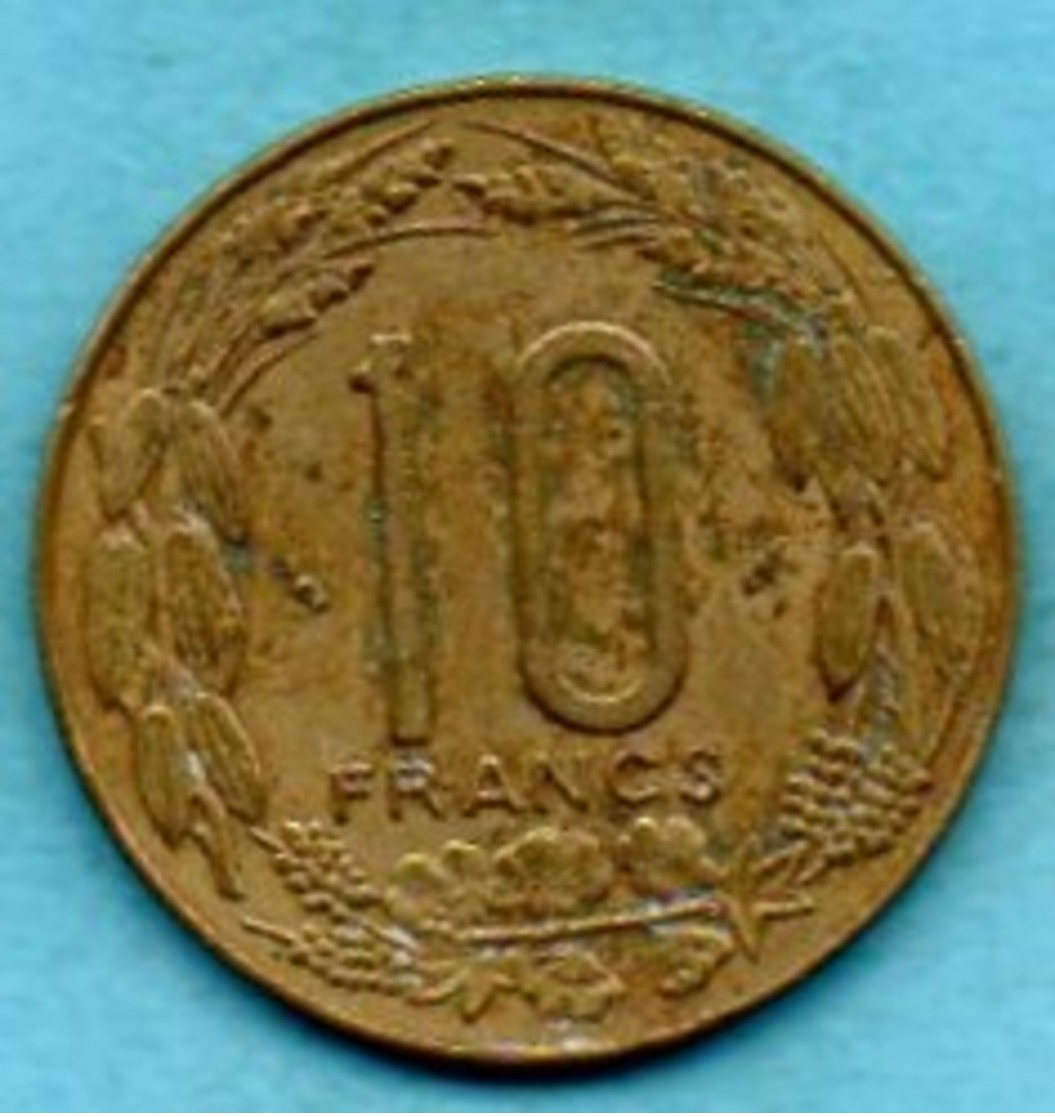 (r65)  ETATS AFRIQUE CENTRALE 10 Francs 1975 Km#9 - Central African Republic