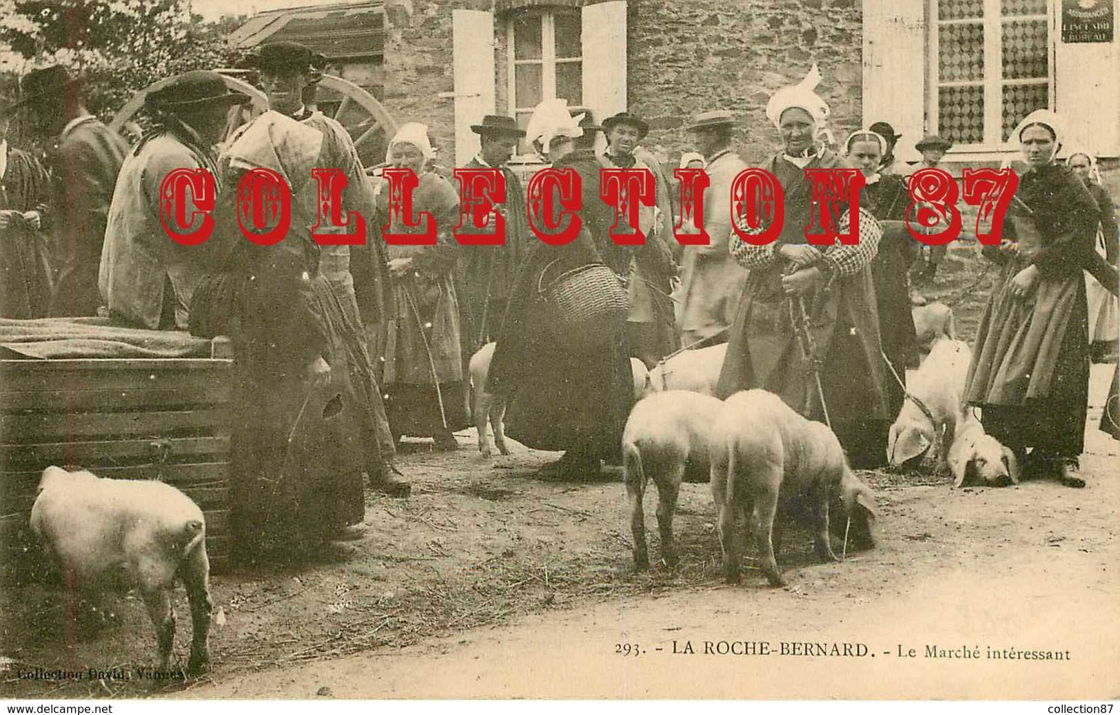 ☺♦♦ FOIRE Aux PORCS à La ROCHE BERNARD - MARCHE Au COCHON - COCHONS PORC - CARTE 1900 - Foires
