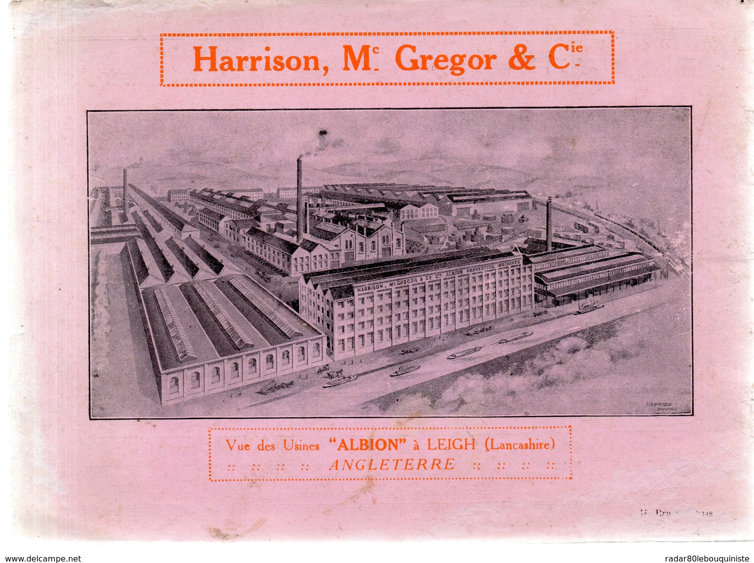 Catalogue ALBION .Usines à LEIGH (Lancashire) Harrison ,Mc Gregor & Cie.48 Pages.Manque La Première De Couverture. - Matériel Et Accessoires