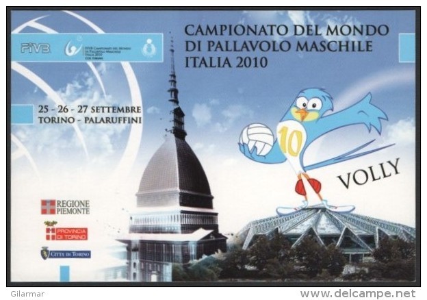 VOLLEYBALL - ITALIA TORINO 26.09.2010 - CAMPIONATI DEL MONDO DI PALLAVOLO MASCHILE - CARTOLINA UFFICIALE FIPAV - Pallavolo