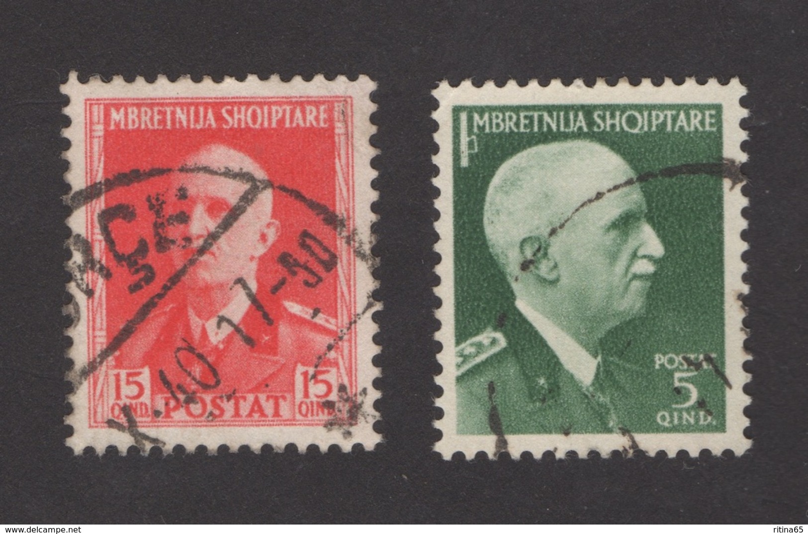 ALBANIA !!! 1939/40 LOTTO CON EFFIGIE DI VITTORIO EMANUELE III !!! - Albanie