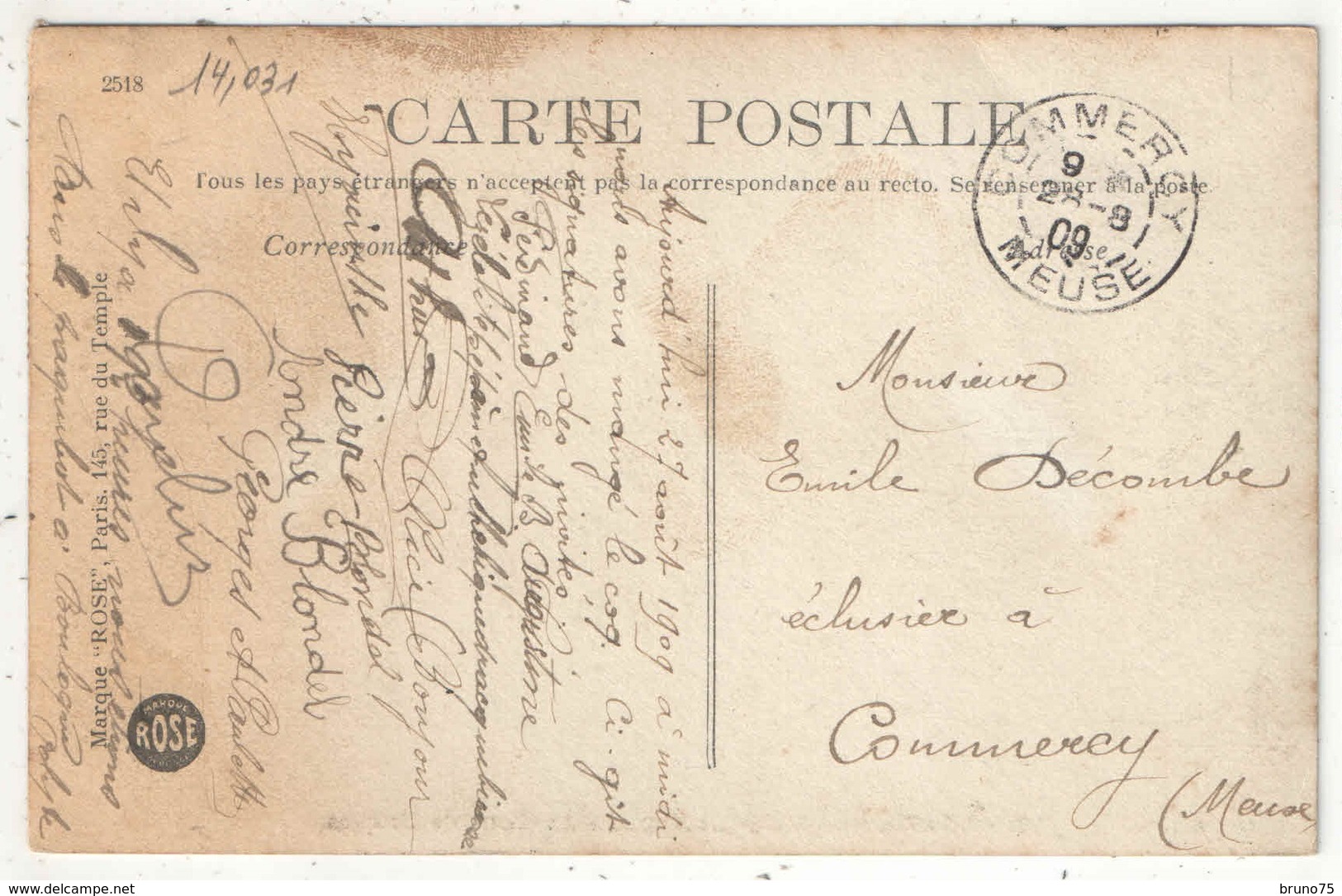PARIS 19 - Buttes-Chaumont - Le Pont De Briques - Rose 51 - 1909 - Arrondissement: 19