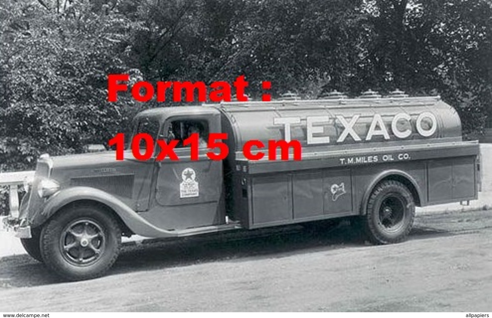 Reproduction D'une Photographie De Profil D'un Camion Citerne Texaco - Other & Unclassified