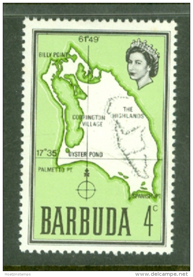 Barbuda: 1968/70   QE II - Map Of Barbuda    SG16    4c     MNH - Barbuda (...-1981)