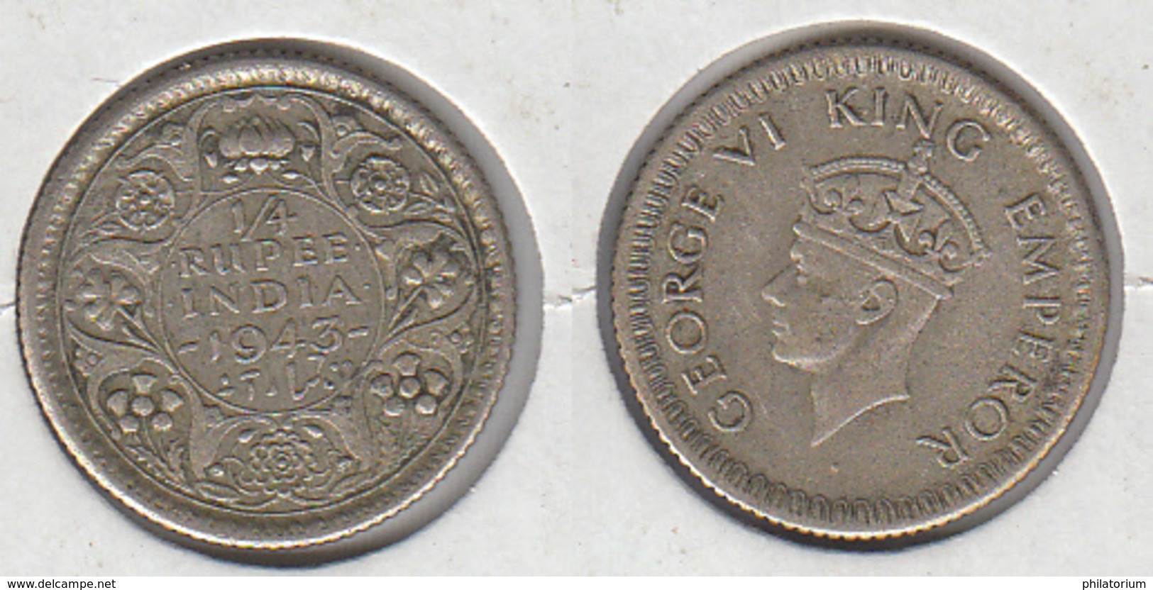 INDE ¼ Rupee 1943 India - India