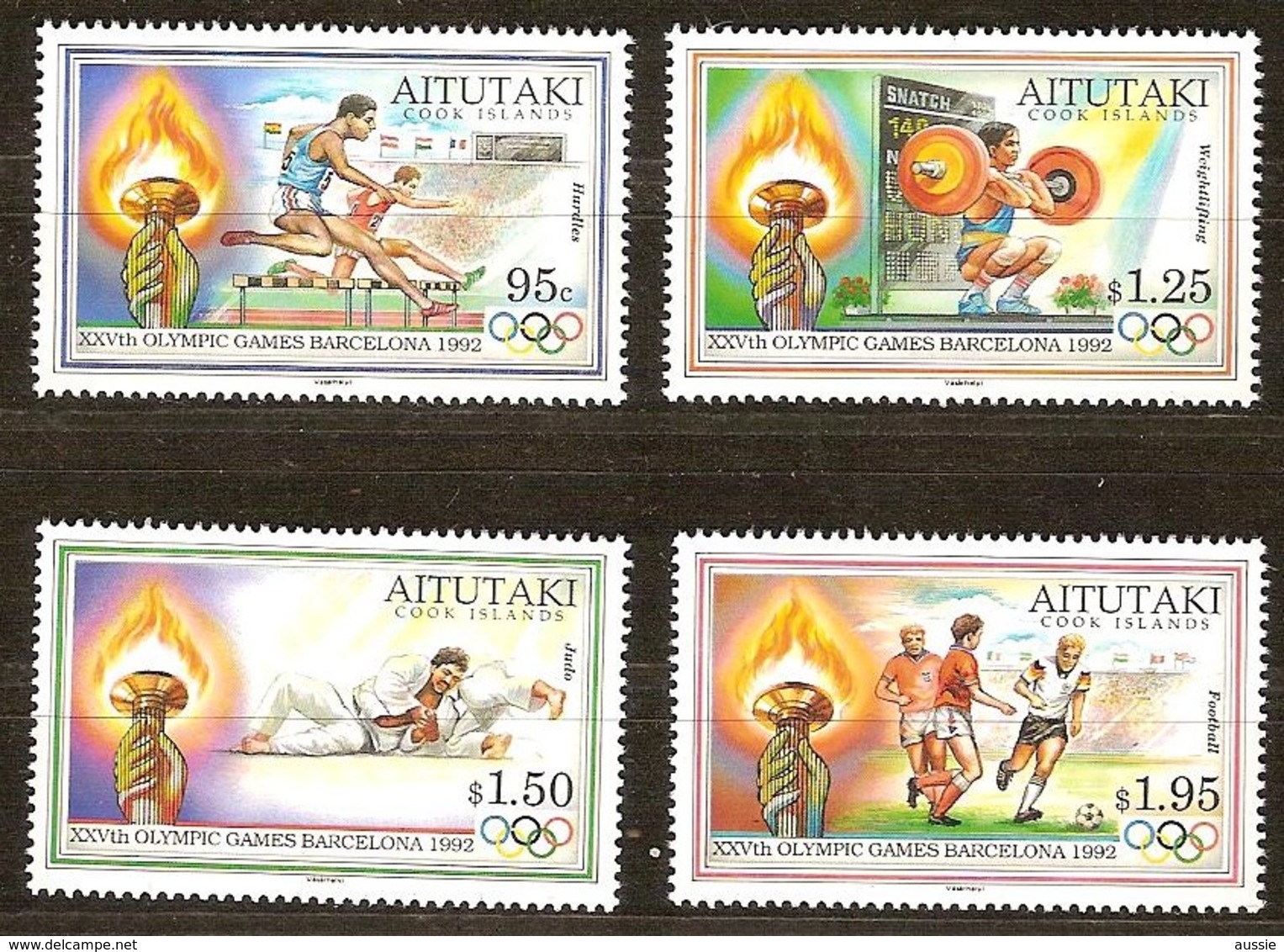 Aitutaki 1992 Yvertn° 506-509 *** MNH Cote 15,00 Euro Sport Jeux Olympiques Barcelone - Aitutaki