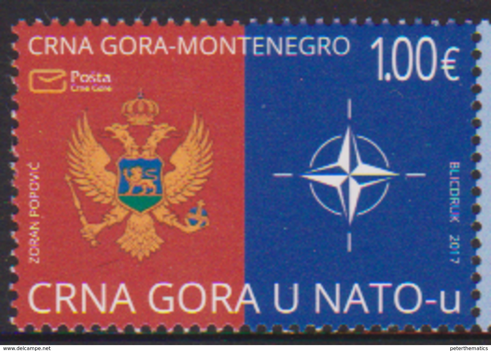 MONTENEGRO ,2017,MNH, NATO, MILITARY ALLIANCES ,1v - NATO