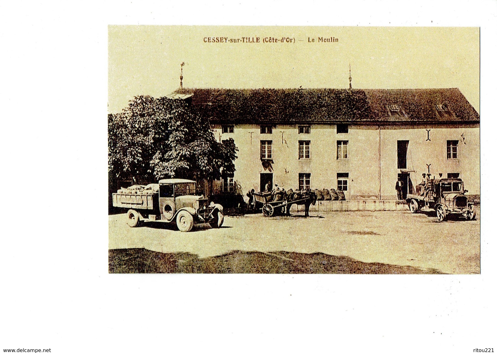 Cpm REPRODUCTION - 21 - Cote D'Or - CESSEY SUR TILLE - Le Moulin - Camion Berliet Années 1920 Attelage Cheval - Altri & Non Classificati