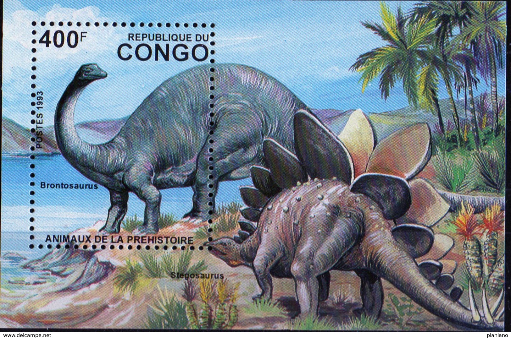 PIA - CONGO  - 1993 : Animali Preistorici :  Brontosaurus - Nuovi
