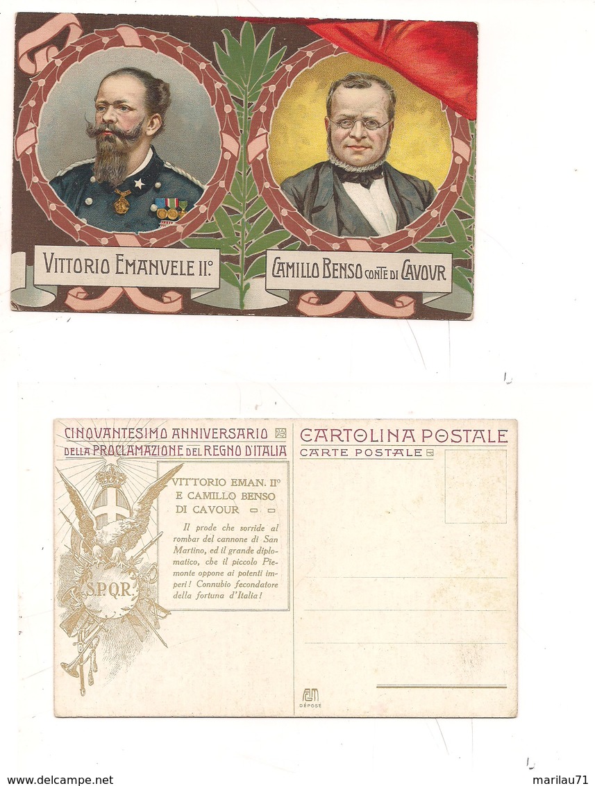 M6210 Commemorativa 50° ANNIVERSARIO REGNO ITALIA CAVOUR VITTORIO EMANUELE II Non Viaggiata - Manifestazioni