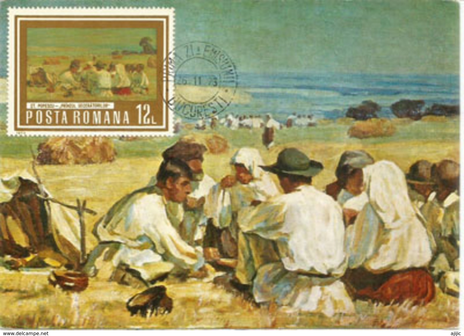 Le Repos Des Moissonneurs , Tableau Du Musée Des Beaux-Arts.  Carte-maximum - Other & Unclassified