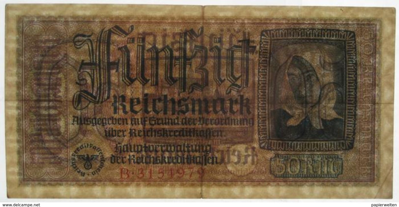 50 Reichsmark ND (Reichskreditkassen) (WPM R140) - 50 Reichsmark