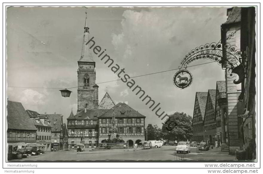 Schwabach - Marktplatz Mit Rathaus Und St. Johanniskirche - Foto-AK - Schwabach