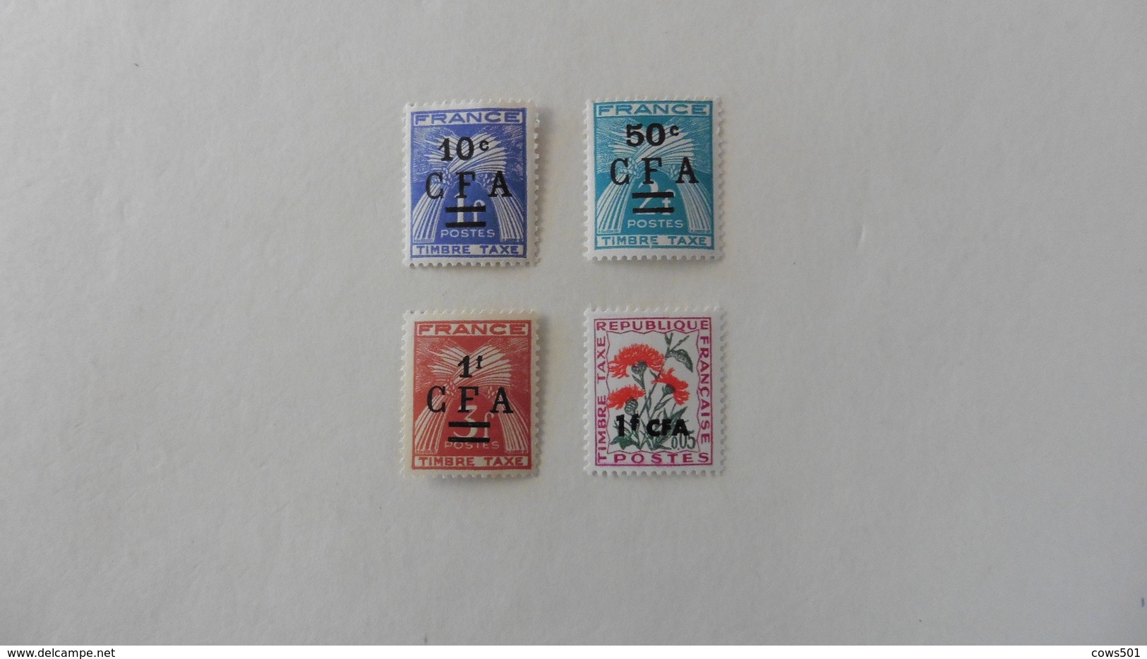 Réunion :Taxe : CFA: 4 Timbres Neufs - Timbres-taxe