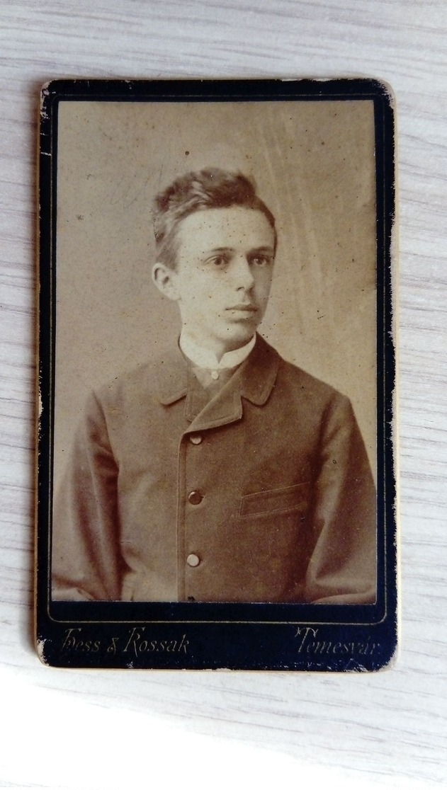 CDV-Hess & Kossak Temesvar Timișoara Temeswar Romania,Young Man,old Original Photography - Antiche (ante 1900)