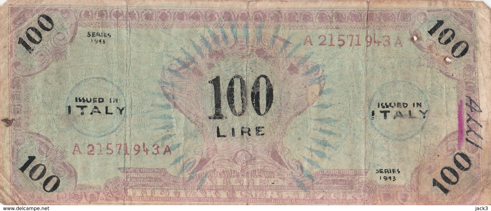 Banconota - 100 Lire - One Hundred (valuta Militare Alleati) "FALSO" - [ 8] Falsi & Saggi