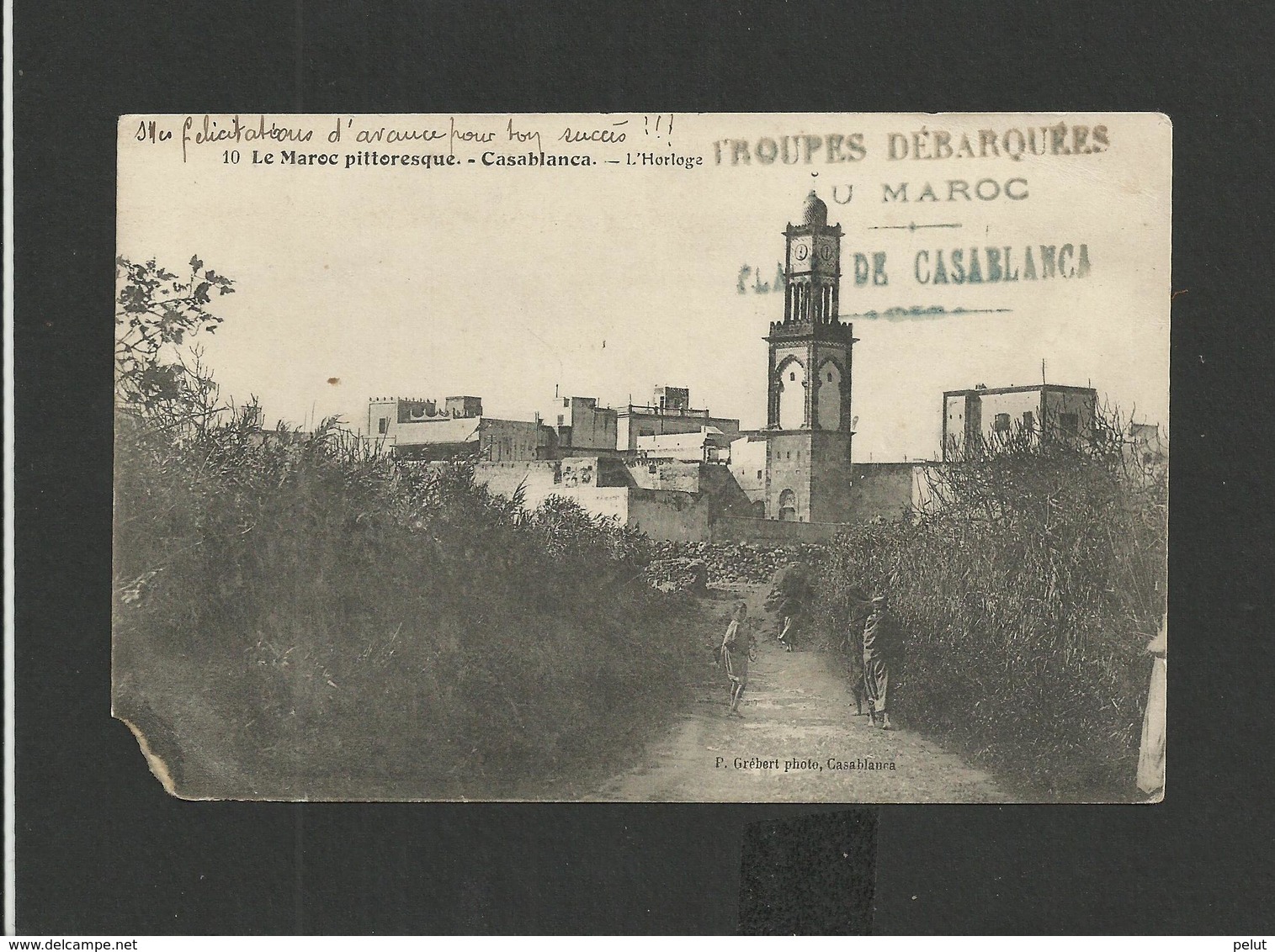 Cpa Casablanca Griffe "troupes Débarquées Au Maroc Place De Casablanca" - Casablanca