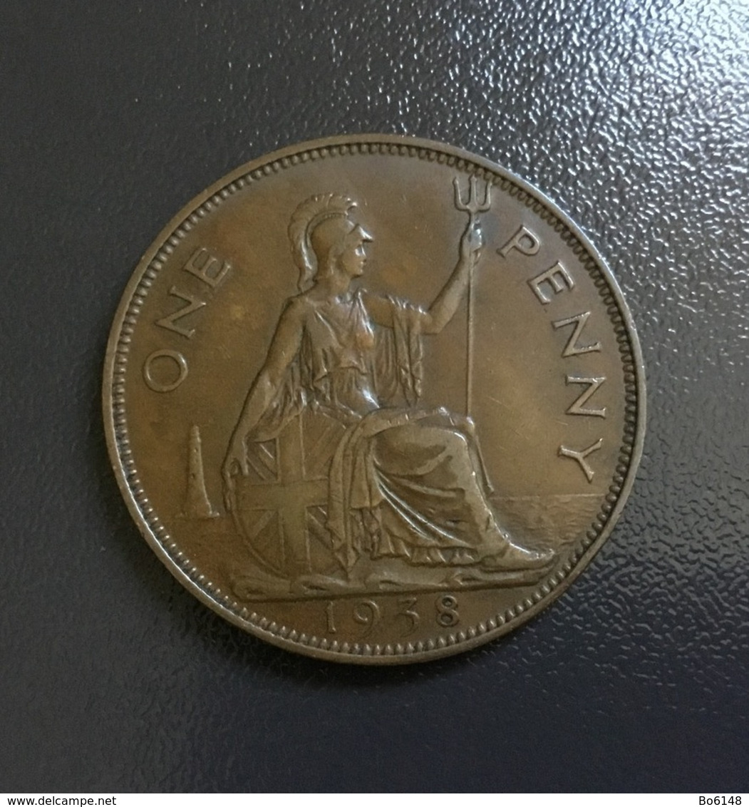 INGHILTERRA - GREAT BRITAIN - 1938 - Moneta 1 PENNY GIORGIO VI , Ottima - D. 1 Penny