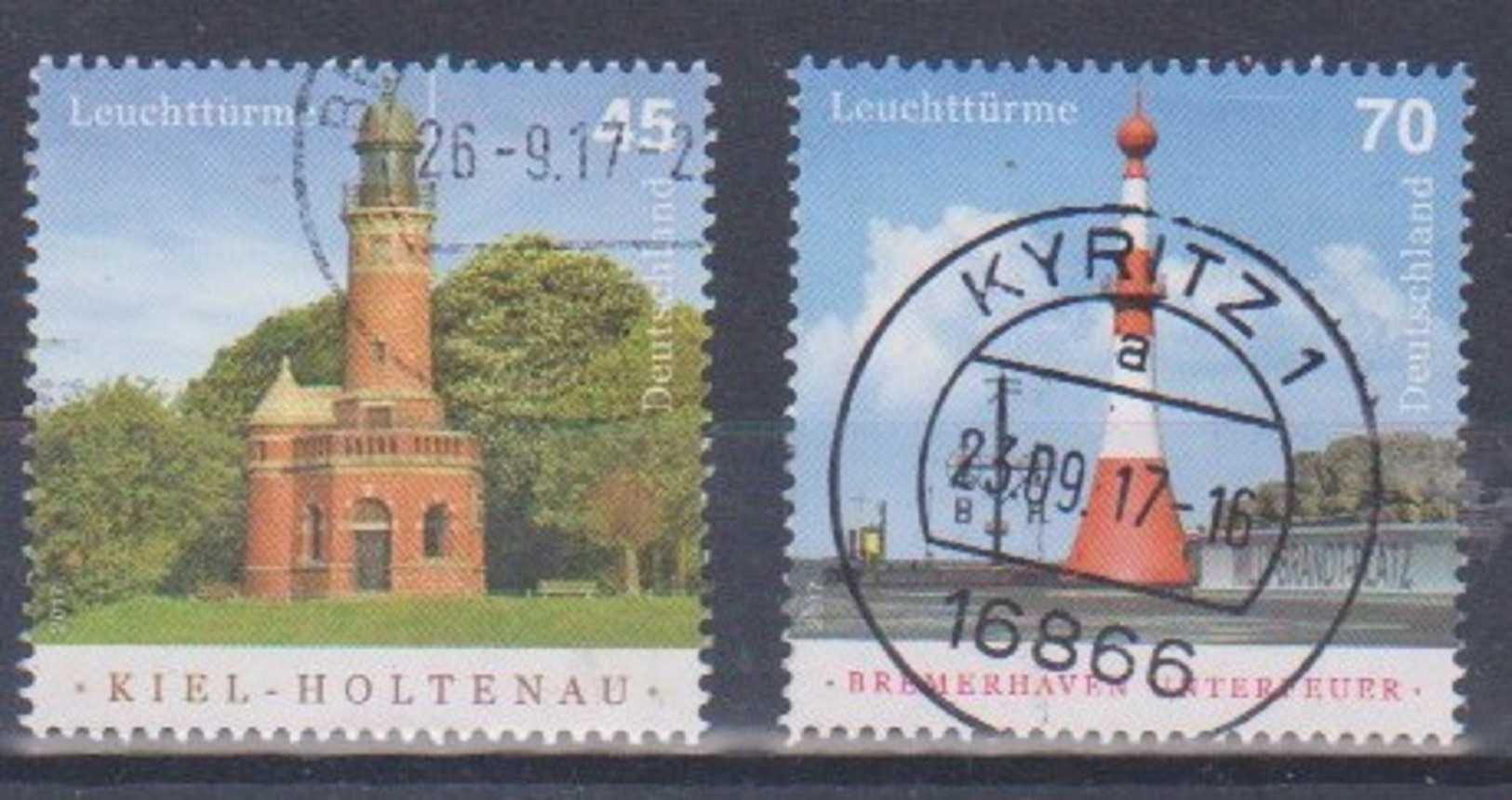 BRD 2017 Leuchtturm Kiel + Bremerhaven Gestempelt Mi 3316 3317 - Used Stamps