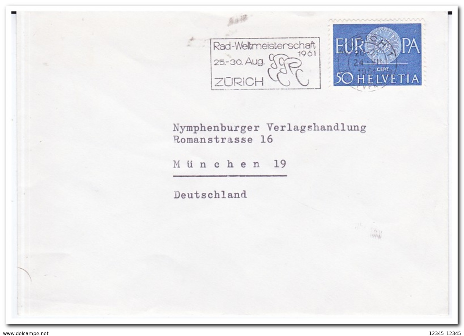 Zwitserland 1961, Letter To München, Germany ( Rad-Weltmeisterschaft 1961 Zürich ) - Wielrennen