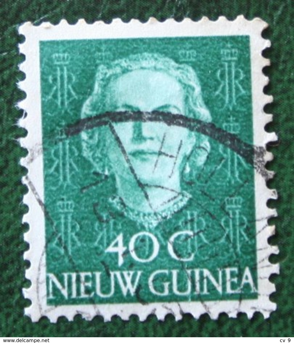 Kon. Juliana En Face 40 Ct NVPH 14 1950-52 Gestempeld Used NIEUW GUINEA NIEDERLANDISCH NEUGUINEA NETHERLANDS NEW GUINEA - Netherlands New Guinea