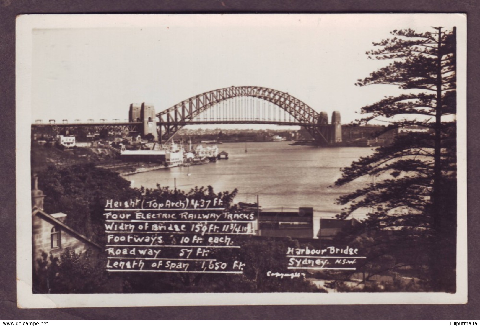 1920s Unused New South Wales Australia Postcard Showing Harbour Bridge Sydney 1 NSW Mowbray Series - Sydney