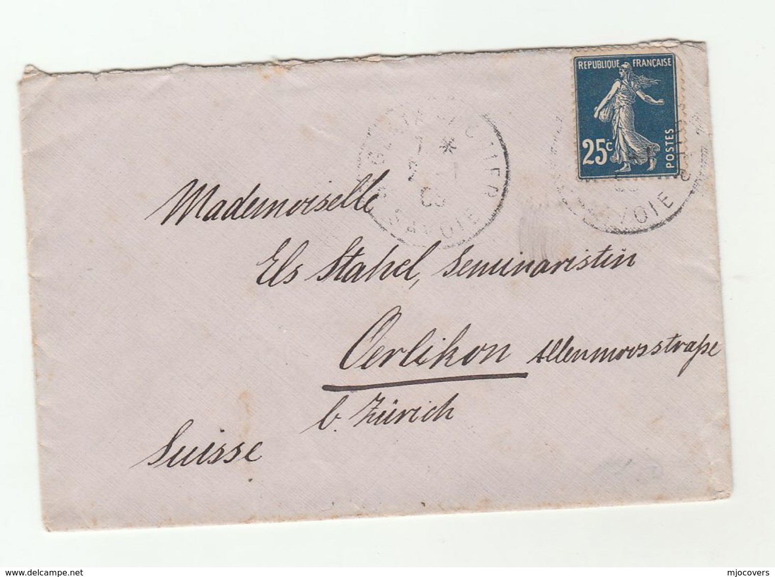 1908 FRANCE Stamps COVER To Oerlikon SWITZERLAND - Covers & Documents